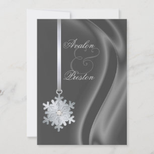 Invitation Silver Diamond Snowflake Silver Silver