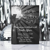 Invitation Silver Disco Ball 50ème anniversaire