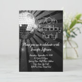 Invitation Silver Disco Ball 70e anniversaire (Debout devant)