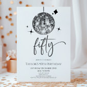 Invitation Silver Disco Ball Cinquante-ème fête d'anniversair