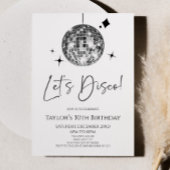 Invitation Silver Disco Ball Let's Disco fête d'anniversaire