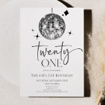 Invitation Silver Disco Ball Vingt et un fête d'anniversaire<br><div class="desc">Voici une Invitation à la fête d'anniversaire de Silver Disco Ball Twenty One 21st!</div>