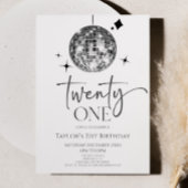 Invitation Silver Disco Ball Vingt et un fête d'anniversaire 
