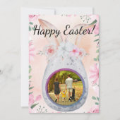 Invitation Silver Easter Egg with photo (Devant)