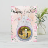 Invitation Silver Easter Egg with photo (Debout devant)