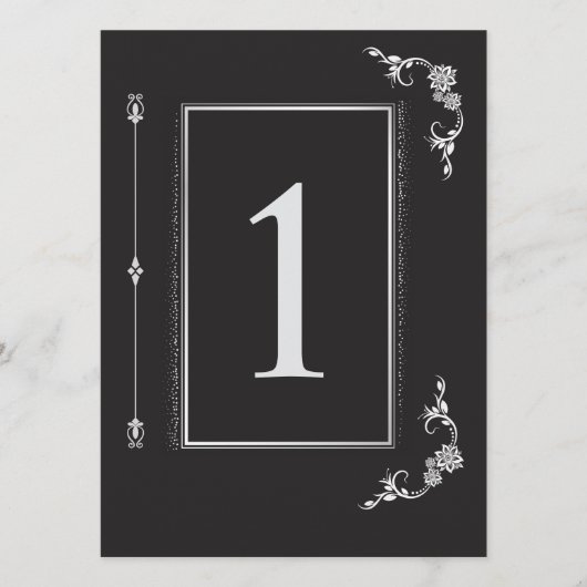 Invitation Silver Elegance Collection Wedding Table Number (Devant)