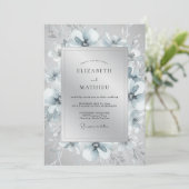 Invitation Silver Ethereal Winter Wedding (Debout devant)