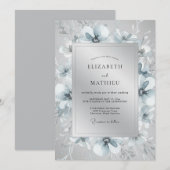 Invitation Silver Ethereal Winter Wedding (Devant / Derrière)