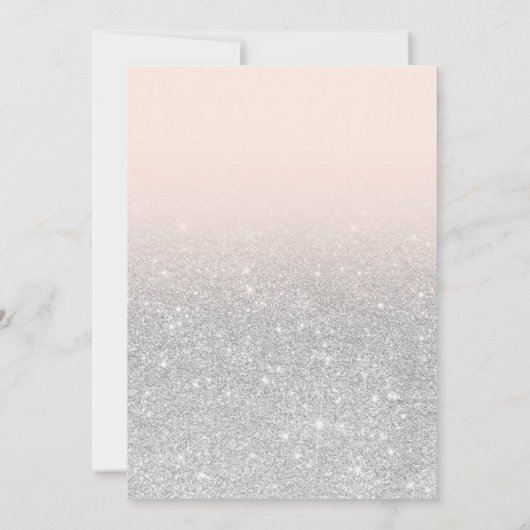 Invitation Silver faux parties scintillant rose ombre fille b (Dos)