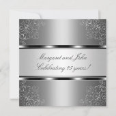 Invitation Silver Floral 25th Anniversary Party (Devant)