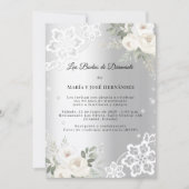 Invitation Silver Florals Invitación Bodas de Diamante (Devant)