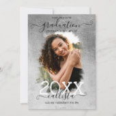Invitation Silver Foil Halo Photo Collage Graduation (Devant)