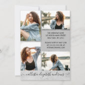 Invitation Silver Foil Halo Photo Collage Graduation (Dos)