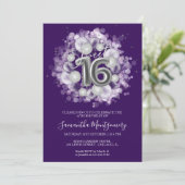Invitation Silver Foil Sweet 16 Anniversaires Ballons Party P (Debout devant)