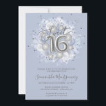 Invitation Silver Foil Sweet 16 Ballons Anniversaires Dusty B<br><div class="desc">Faites savoir à vos amis de marquer leurs calendriers pour votre journée spéciale avec ces belles invitations bleu poussiéreux Sweet 16. Chaque invitation présente un design festif avec de beaux ballons, parfait pour mettre l'ambiance pour une journée de plaisir et de célébration. Que vous ayez l'intention d'organiser un gala de...</div>