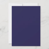 Invitation Silver Frills Chic Navy Blue Grey Mariage virtuel (Dos)