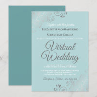 Silver Frills Pale Turquoise et gris Mariage virtu