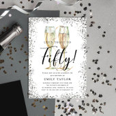 Invitation Silver Glitter 50th Birthday Party