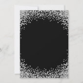 Invitation Silver Glitter Border Black Wedding (Dos)