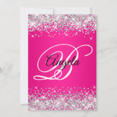 Invitation Silver Glitter Hot Pink Ombre 18th Birthday (Dos)