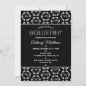 Invitation Silver Glitter Poker Chip Las Vegas Bachelor Party (Devant)