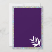 Invitation Silver glitter purple white sketch floral wedding  (Dos)