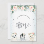 Invitation Silver Glittler One Winter Animaux 1er Anniversair (Dos)