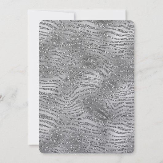 Invitation Silver Glitz Zebra Print (Dos)