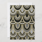 Invitation Silver Gold & Black Flapper African American Girl (Dos)