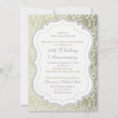 Invitation Silver Gold Damask 50e anniversaire Mariage (Devant)