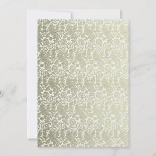 Invitation Silver Gold Damask 50e anniversaire Mariage (Dos)