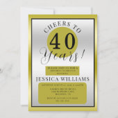 Invitation Silver & Gold Gender Neutral Birthday Party (Devant)