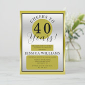 Invitation Silver & Gold Gender Neutral Birthday Party (Debout devant)