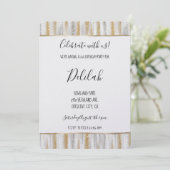 Invitation Silver Gold Glam Stripes Birthday (Debout devant)