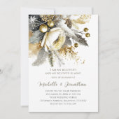 Invitation Silver Gold Noël hiver Bible Verse Mariage (Devant)