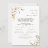 Invitation Silver & Gold Quinceañera en espagnol (Devant)