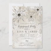 Invitation Silver Gold Snowflakes (Devant)