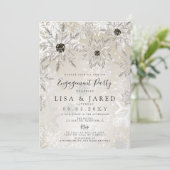 Invitation Silver Gold Snowflakes (Debout devant)