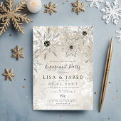 Invitation Silver Gold Snowflakes