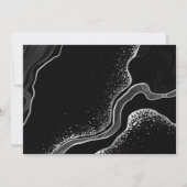 Invitation silver gray & black flowers botanical wedding (Dos)