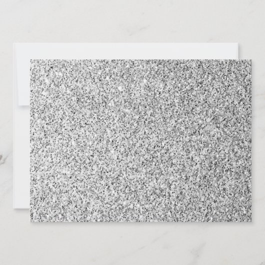 Invitation Silver gray scintille Sweet 16 élégant script (Dos)