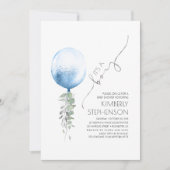 Invitation Silver Green et Blue Balloon Baby shower Invit (Devant)