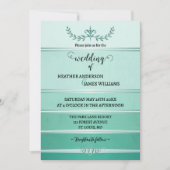 Invitation Silver Green Striped Tone on Tone Wedding (Devant)
