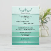 Invitation Silver Green Striped Tone on Tone Wedding (Debout devant)