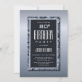 Invitation Silver Grey 80e fête d'anniversaire (Devant)