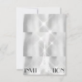 Invitation Silver Grey Eiffel Tower Paris Fête des mariées Ev (Devant)