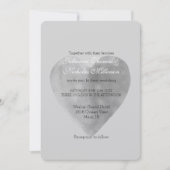 Invitation Silver Grey Heart Mariage romantique (Devant)