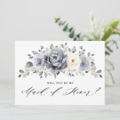 Invitation Silver Grey Ivory Serez-vous ma servante d'honneur (Debout devant)