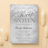 Invitation Silver Grey Parkle Sweet 16