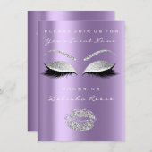 Invitation Silver Grey Purple Lips Parties scintillant Marial (Devant / Derrière)